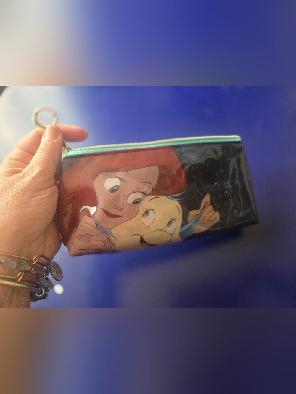 The Little Mermaid Ariel & Flounder Vinyl Cosmetic Bag - Tokyo Disney Merch